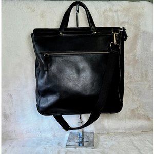 Fossil Black Leather Large Tote Bag